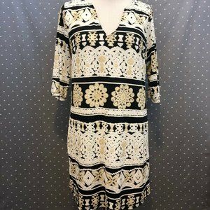 Harper by Francesa Dress Large Black Gold Floral